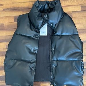 faux leather vest from zara